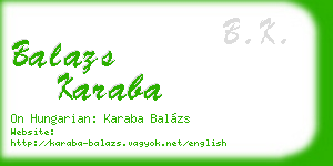 balazs karaba business card